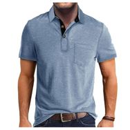 Bestgift Polos Mavi Kısa Kollu Erkek T-shirt