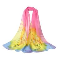 Bestgift Resim Rengi 12 Şifon İpek 150x150 cm Kadın Eşarp Şal