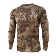 Bestgift Resim Rengi 13 Yuvarlak Boyun Uzun Kollu Kamuflaj Erkek T-Shirt