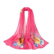 Bestgift Resim Rengi 24 Şifon İpek 150x150 cm Kadın Eşarp Şal