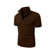 Bestgift Slim Polo Kahve Kısa Kollu Erkek T-shirt
