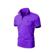 Bestgift Slim Polo Mor Kısa Kollu Erkek T-shirt