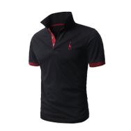 Bestgift Slim Polo Siyah Kısa Kollu Erkek T-shirt