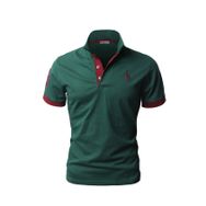 Bestgift Slim Polo Yeşil Kısa Kollu Erkek T-shirt