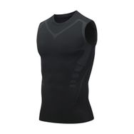 Bestgift Tank Top Siyah Hızlı Kuruyan Erkek T-shirt