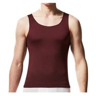 Bestgift Tank Tops Şarap Kırmızısı Bisiklet Yaka Erkek Spor Atlet