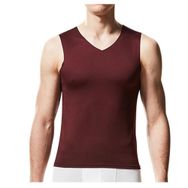 Bestgift Tank Tops Şarap Kırmızısı V Yaka Erkek Spor Atlet
