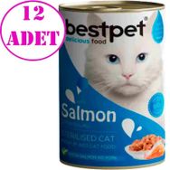 Bestpet 12x400 gr Somonlu Kısırlaştırılmış Yetişkin Kedi Maması