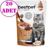 Bestpet 20x85 gr Pouch Jelly Ciğerli Etli Kedi Yaş Maması