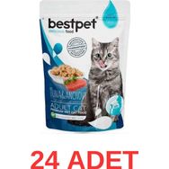 Bestpet 24x85 gr Jelly Pouch Ton Balıklı ve Hamsili Yetişkin Kedi Konservesi