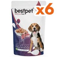Bestpet 6x100 gr Pouch Jelly Kuzu Etli Jöleli Köpek Yaş Maması