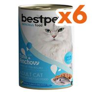 Bestpet 6x400 gr Gravy Tuna Anchovy Parça Ton ve Hamsili Kedi Konservesi