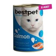 Bestpet 6x400 gr Sterilised Somonlu Kısırlaştırılmış Kedi Konservesi