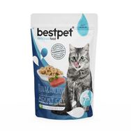 Bestpet 85 gr Yetişkin Kediler İçin Tahılsız, Jöle İçinde Tuna ve Hamsi Parça Etli Yaş Mama