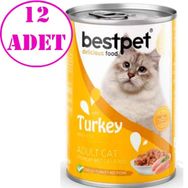 Bestpet Hindi Etli 12x400 gr Yetişkin Kedi Konservesi
