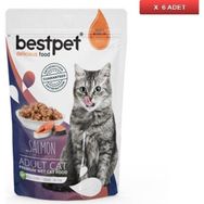 Bestpet Jelly Pouch Somonlu 6x85 g Kedi Maması