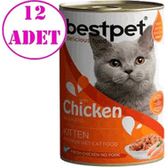 Bestpet Kitten Chicken Tavuklu Konserve Yavru 12x400 gr Kedi Maması