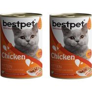 Bestpet Kitten Tavuk Etli 2x400 gr Yavru Konserve Kedi Maması