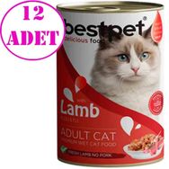 Bestpet Kuzu Etli 12x400 gr Yetişkin Kedi Konservesi
