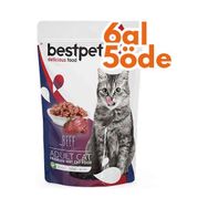 Bestpet Pouch Jelly Biftek Etli Yetişkin 85 gr Kedi Yaş Mama