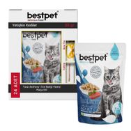 Bestpet Pouch Ton Balıklı ve Hamsili 24x85 gr Yetişkin Kedi Konservesi
