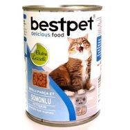 Bestpet Soslu Parça Etli Somonlu 415 gr Yetişkin Konserve Kedi Maması