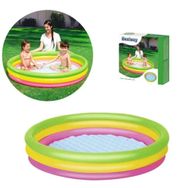 Bestway 51104 102x25 cm 3 Boğum Renkli Şişme Zemin Çocuk Havuzu