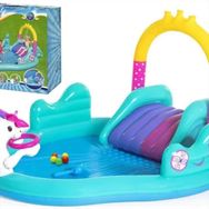 Bestway 53097 Unicorn Kaydırak Ve Potalı Fıskiyeli Havuz