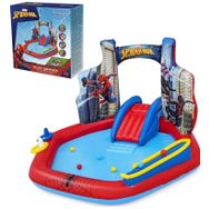 Bestway 98793 Lisanslı 211x206x127cm Spiderman Temalı Kaydıraklı Fıskiyeli AquaPark Şişme Eğlence Havuzu