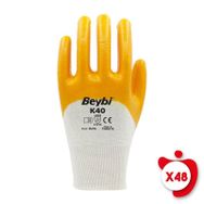 Beybi Beybi K40 Sarı 10 Beden 48 Çift Nitril Kaplı Pamuk ve Polyester Örgü İş Eldiveni
