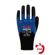 Beybi NMF134 Mavi 8 Beden 144 Çift Mikro Köpük Nitril Kaplı Polyester Örgü Eldiven