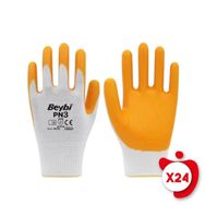 Beybi PN3 10 Beden 24 Çift Sarı Polyester Örme Nitril İş Eldiveni