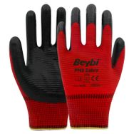 Beybi PN3 Polyester Örme Nitril Eldiven Kırmızı
