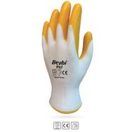 Beybi PN7 Sarı 10 Beden 12 Çift Polyester Örme Nitril İş Eldiveni