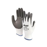 Beybi PN72 Polyester Örme NO:10 Çift Gri Nitril Eldiven