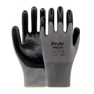 Beybi PN810 10 Beden 12 Çift Gri Polyester Örme Nitril İş Eldiveni