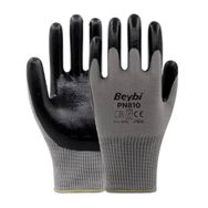 Beybi PN810 10 Beden 12 Çift Gri Polyester Örme Nitril İş Eldiveni