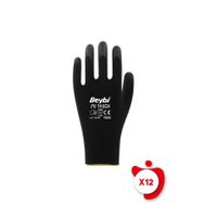 Beybi Pu Touch No:7 12'li Siyah İş Eldiveni