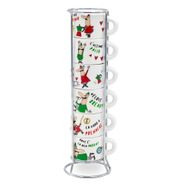 Bialetti - 6'lı İstiflenebilir Cappuccino Fincan Seti - Karma Renkli - Porselen