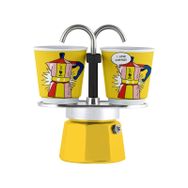 Bialetti Mini Express Mokapot Lictenstein + 2 Espresso Fincanı