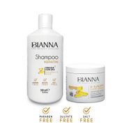 Bianna Tuzsuz 500 ml Sülfat ve Paraben İçermez Şampuan + 500 ml Keratin Saç Kremi