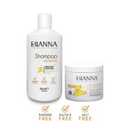 Bianna Tuzsuz 500 ml Sülfat ve Paraben İçermez Şampuan + 500 ml Keratin Saç Kremi