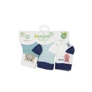 Bibaby 68400 Biorganic Hello Teddy Bear Kız 3'lü Yeşil Çorap