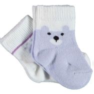 Bibaby 68413 Biorganic Happy Bear Lila 2'li Çorap