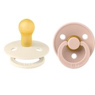 Bibs Colour İkili Kauçuk Ivory Blush Size 1 - 0 - 6 Ay Pembe Beyaz Emzik