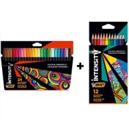Bic 2li Set Intensity 24lü Keçeli Boya ve 12li Intensity Kuru Boya
