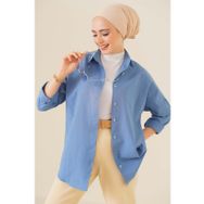 Bigdart 103901 Koyu Pembe Oversize Basic Tesettür Kadın Gömlek