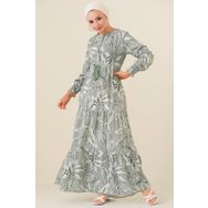 Bigdart 2145 Çağla Desenli Tesettür Kadın Elbise