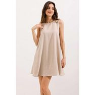 Bigdart 2444 Siyah Mini Keten Elbise
