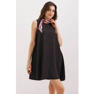 Bigdart 2444 Siyah Mini Keten Elbise